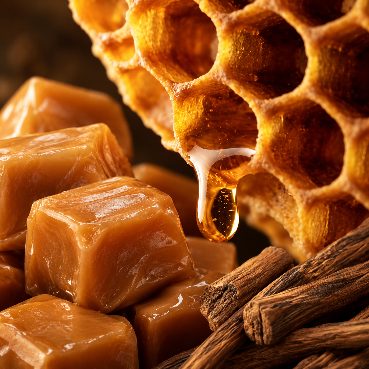 Ceară de albine, Caramel, Patchouli, Lemn dulce